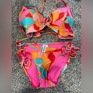 NWOT new size XS Hula Honey Pink and Orange Bikini
